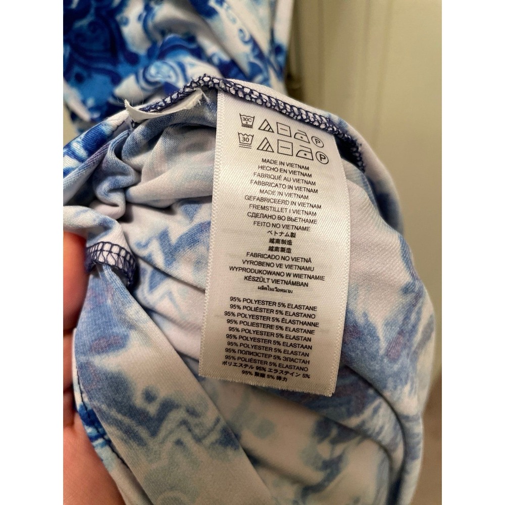 Michael Kors Glazed Tile Tie Dye Maxi Dress Royal Blue & White Women's X-Small - Picture 6 of 6